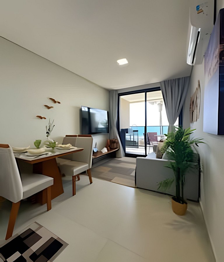 Apartamento beira-mar /resort pé na areia