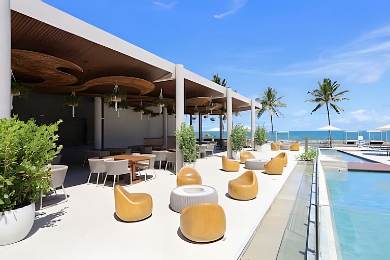 Ap 2 quartos resort beira-mar