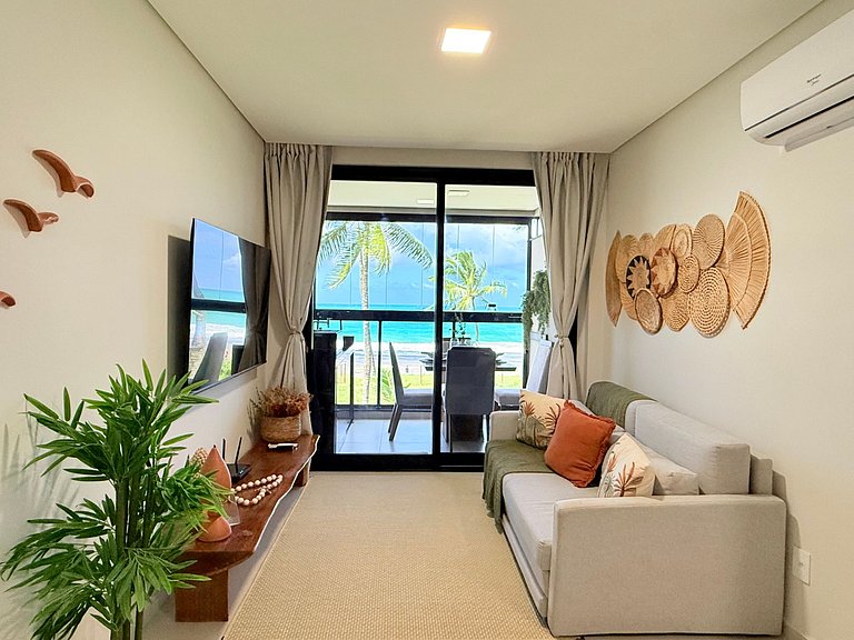 Apartamento beira-mar /resort pé na areia