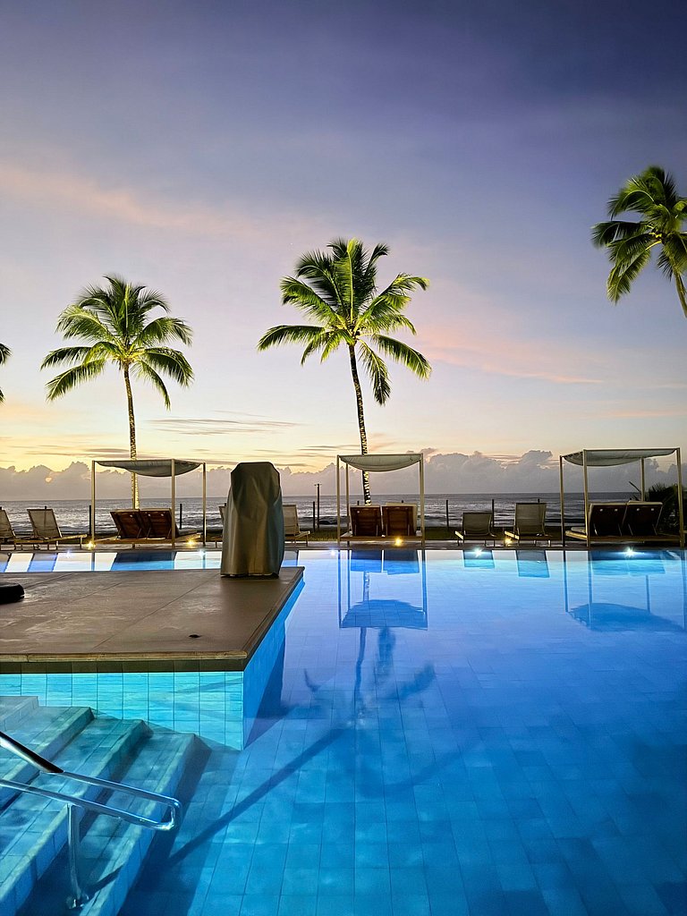 Ap 2 quartos resort beira-mar